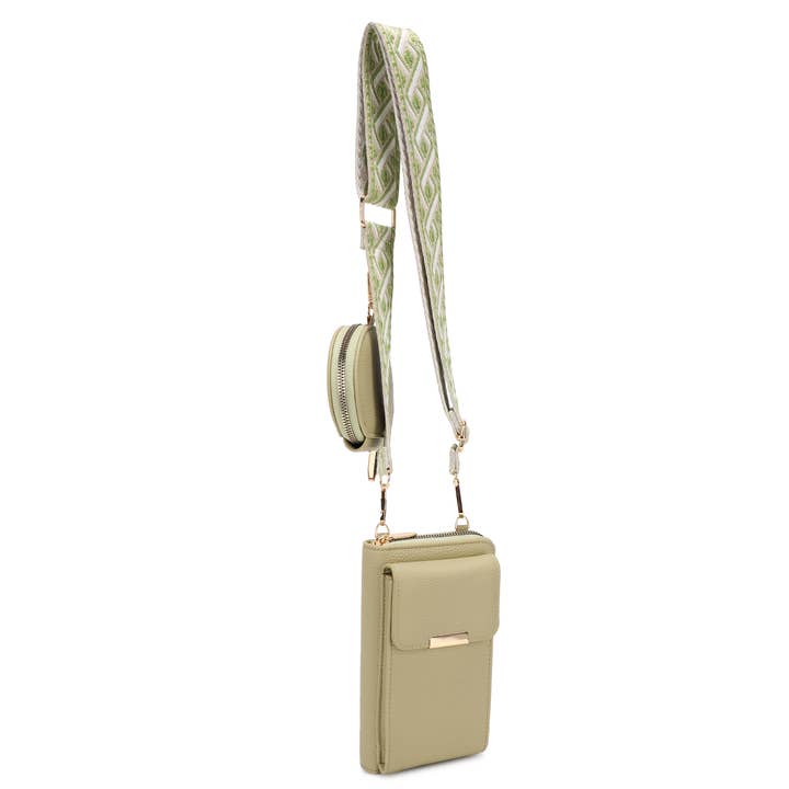 KAYLA+AVA - Wholesale Phone Wallet - Women's - PATTY CELLPHONE/WALLET WITH COIN PURSE IN PRINTED WEBSTRAP