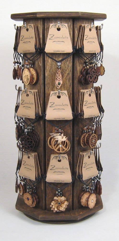 Zamulet Display - 24 Peg DISPLAY ONLY for wholesale by Woodcutts Inc.