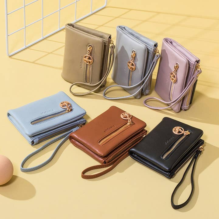 SHORT ZIPPER FOLDING WALLET FOR WOMEN_CWAB2328 for wholesale by ACCITY