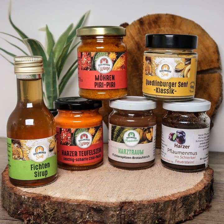 Pacote de Especialidades Veganas – Delícias de Harz de pequenas manufaturas por atacado de Quedlinburger Senf