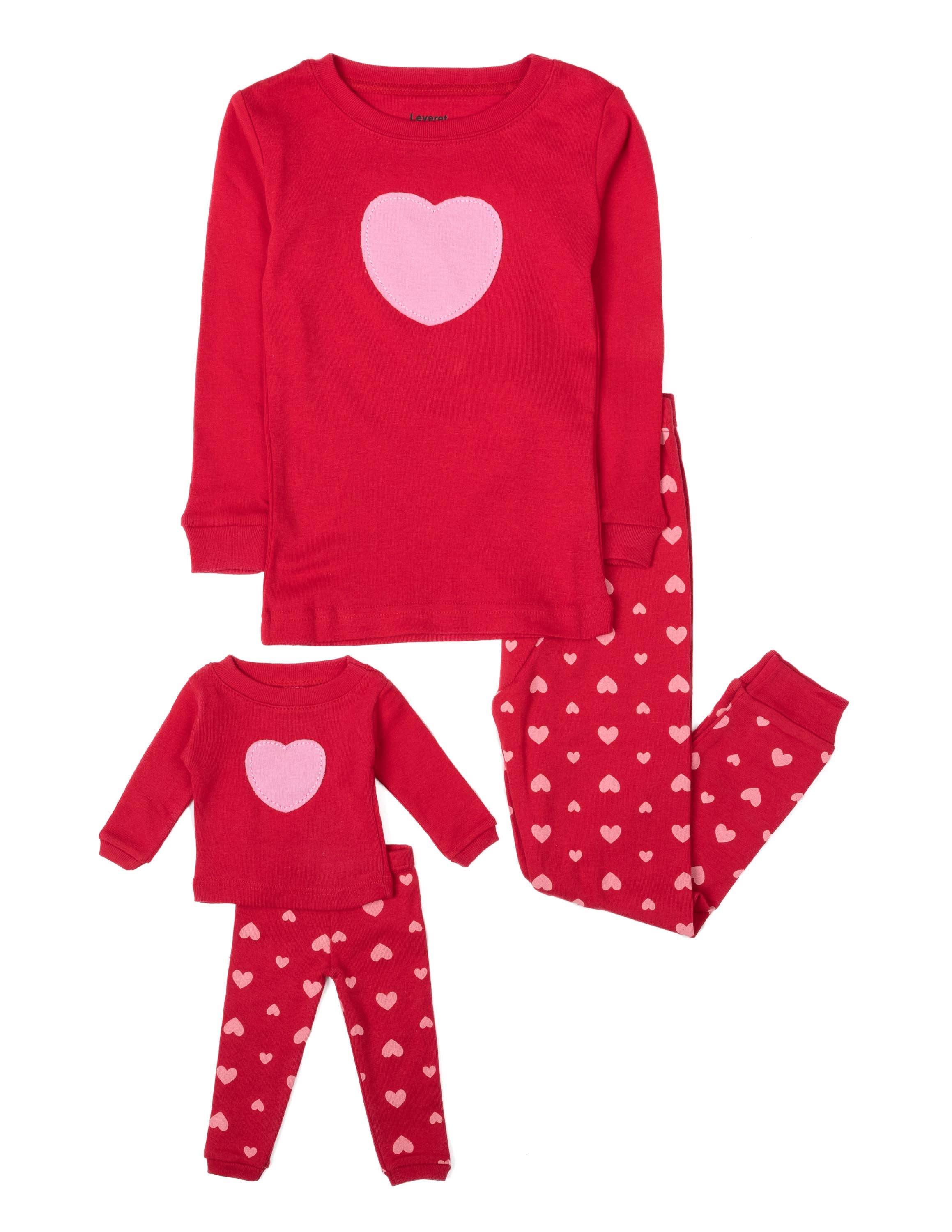 Leveret Pajamas - Wholesale Sleepwear Set - Kids - Kids Girl & Doll Cotton Pajamas17