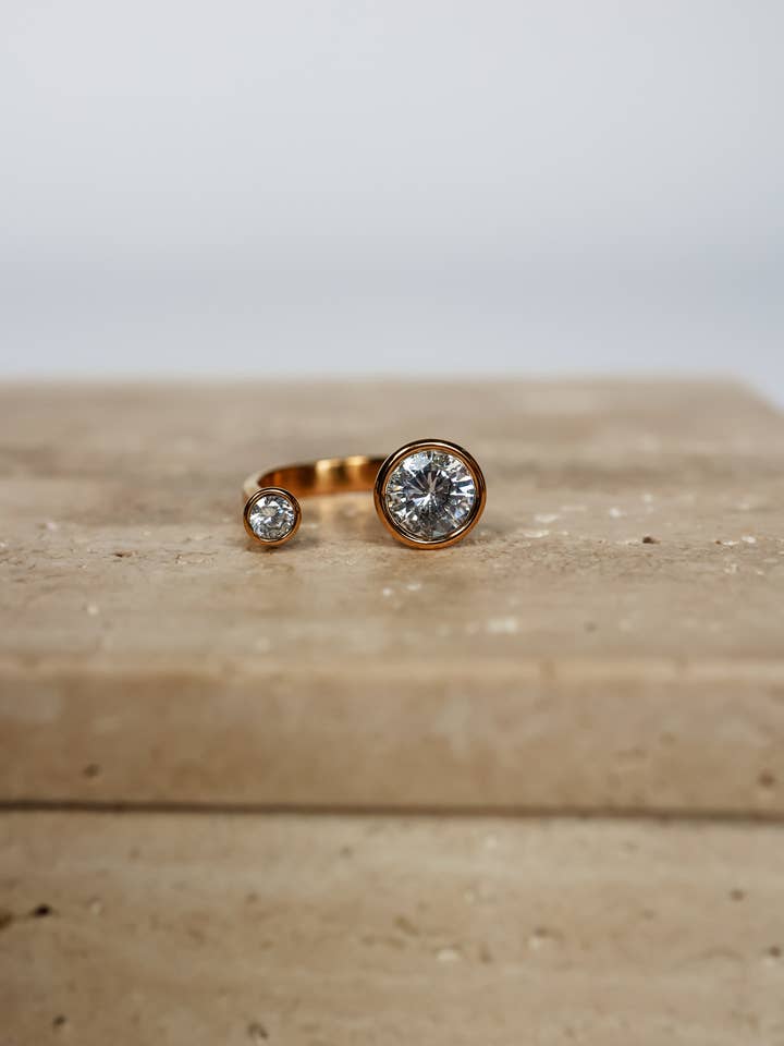 LA BAGUE DIAMANT DUO | RÉSISTANT AU TERNISSEMENT pour la vente par SHOP HARCO