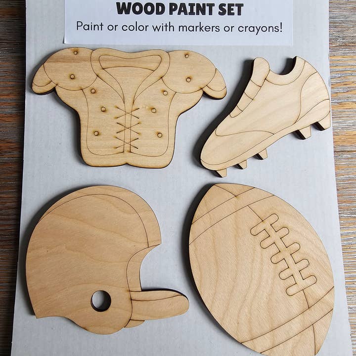 Ensemble de Peinture sur Bois Football – Lot de 6 Kits de Loisirs Créatifs pour Enfants pour la vente par LB Personalized Design