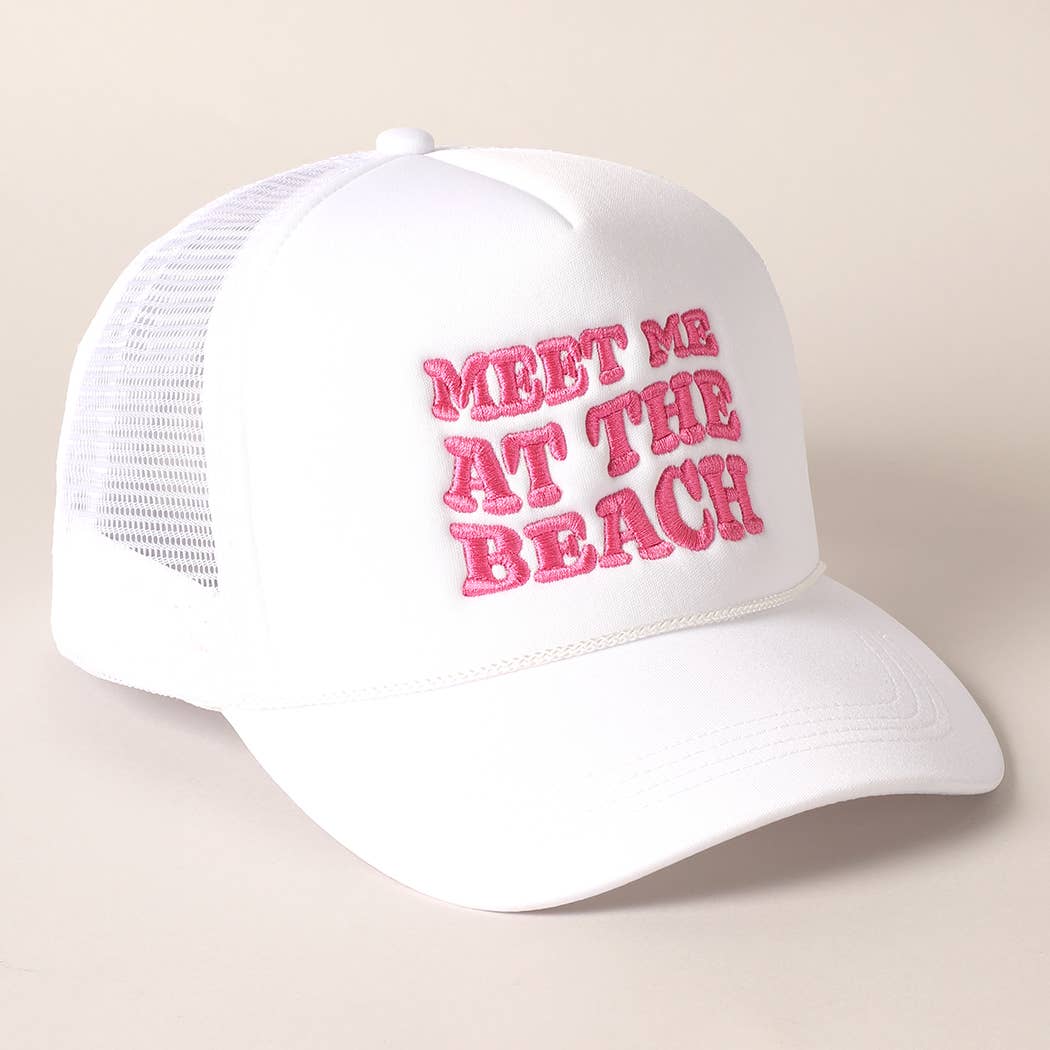 Fashion City - Wholesale Truckerpet - Dames - Meet Me At Beach Geborduurde pet van mesh op de achterkant8