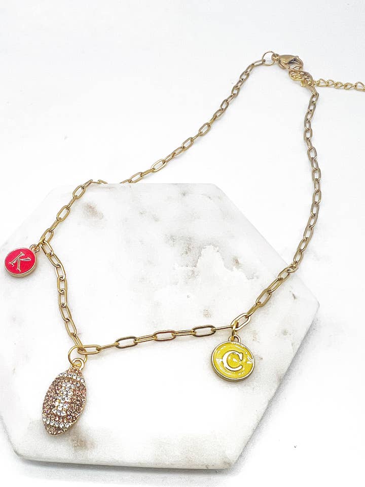 KC Football Charm Chiefs Kansas City Necklace for wholesale by Baubles by B