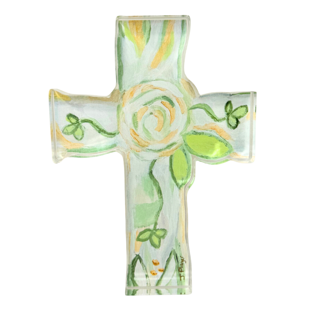 Jeanne Player Fine Art - Wholesale Decorative Tabletop Object - Faith Cross Acrylic Block Art2