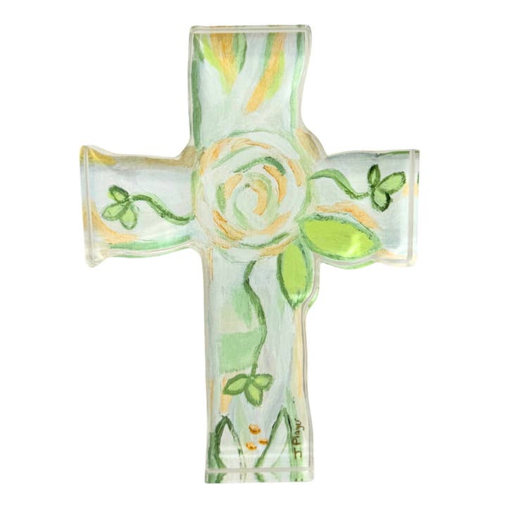 Jeanne Player Fine Art - Wholesale Decorative Tabletop Object - Faith Cross Acrylic Block Art2