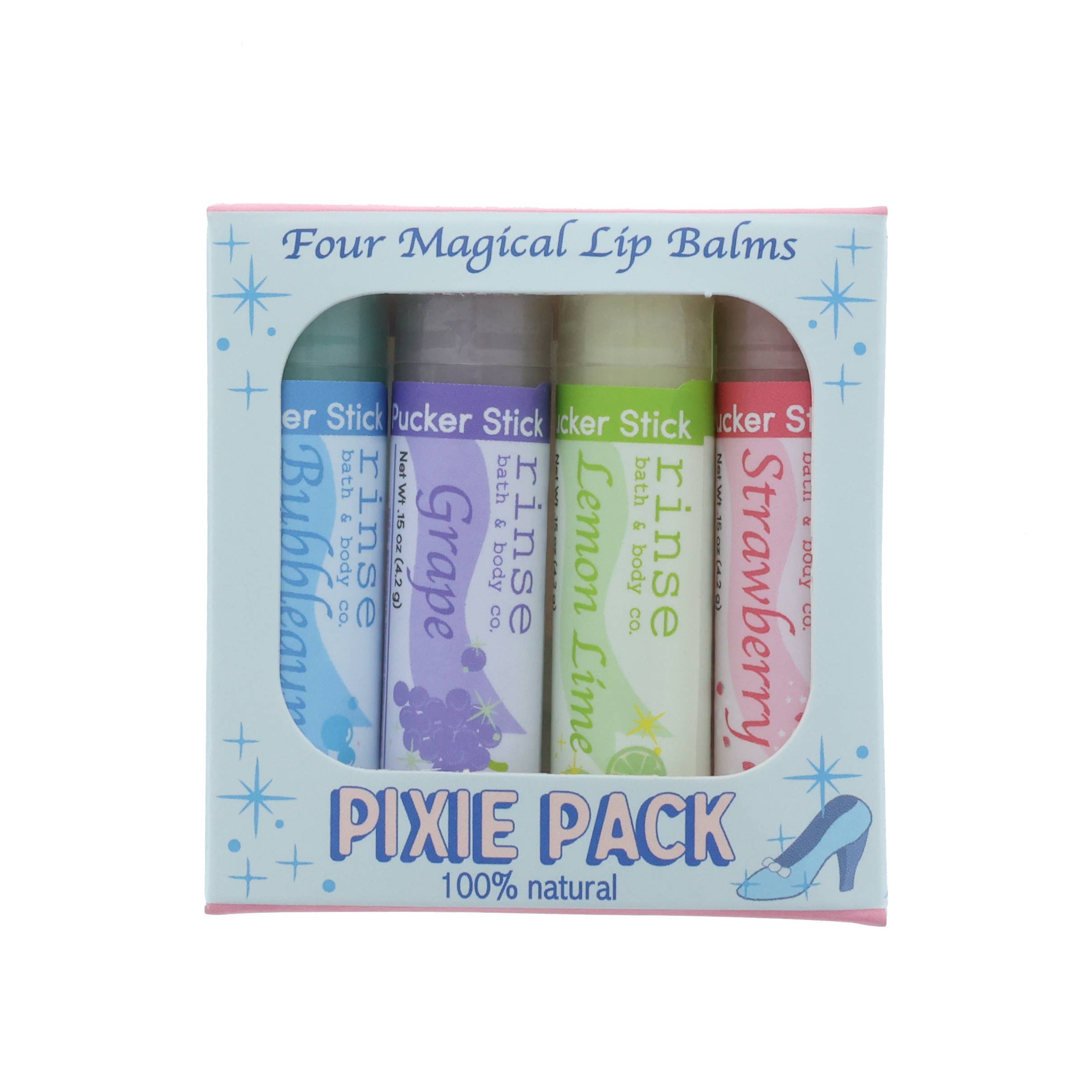 Rinse Bath Body Inc - Wholesale Lip Balm Set - Pixie Lip Balm Pack | Natural Lip Care Gift Set | Kid's