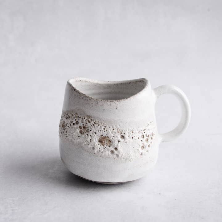 LAIMA CERAMICS (SIA Radosa Apvieniba Spares) - Wholesale Coffee Mug - MOON Collection STABILITY Mug – White Crater Glaze Stoneware2