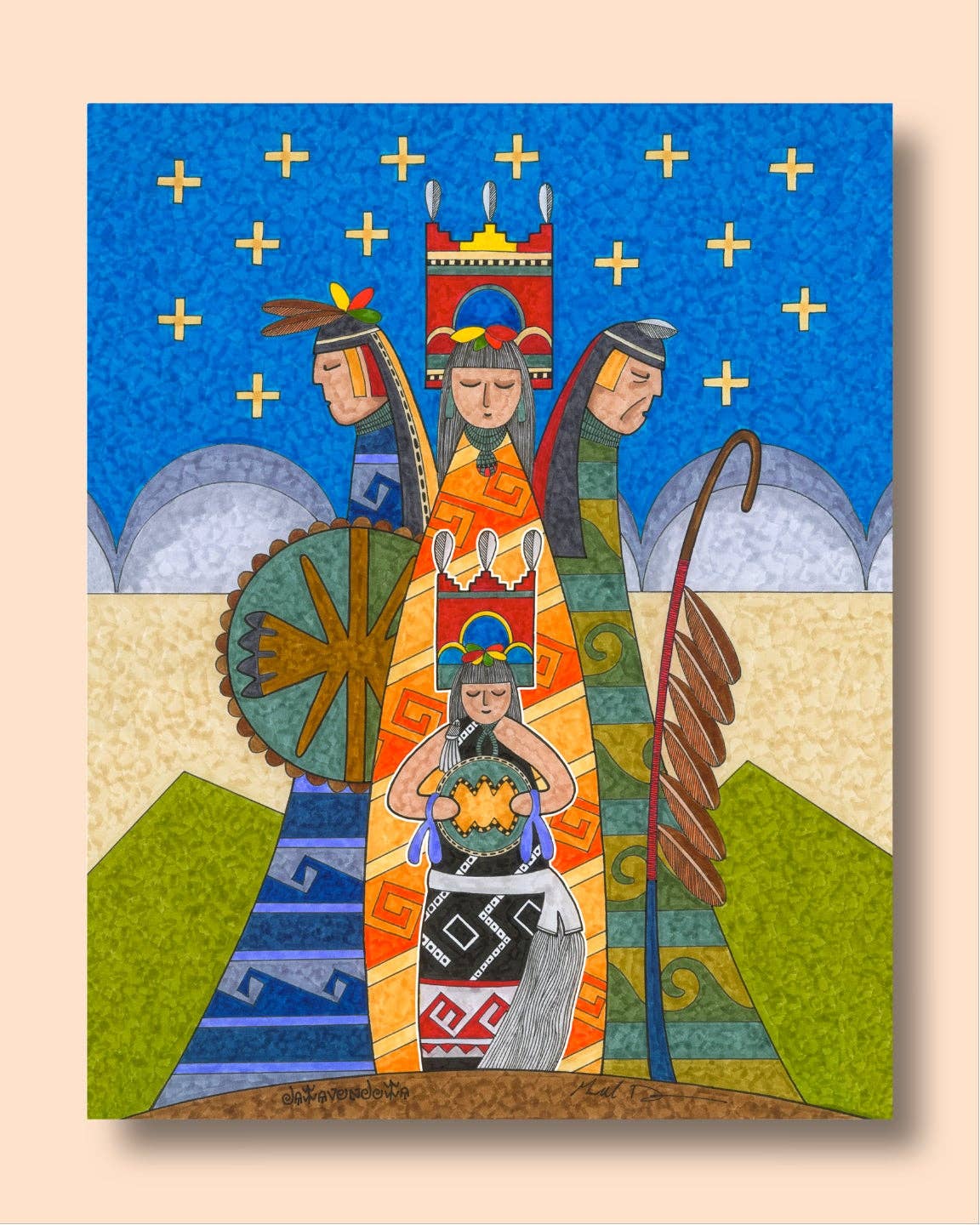 Fourth World Design - Wholesale Art Print - Gathering Around Her1