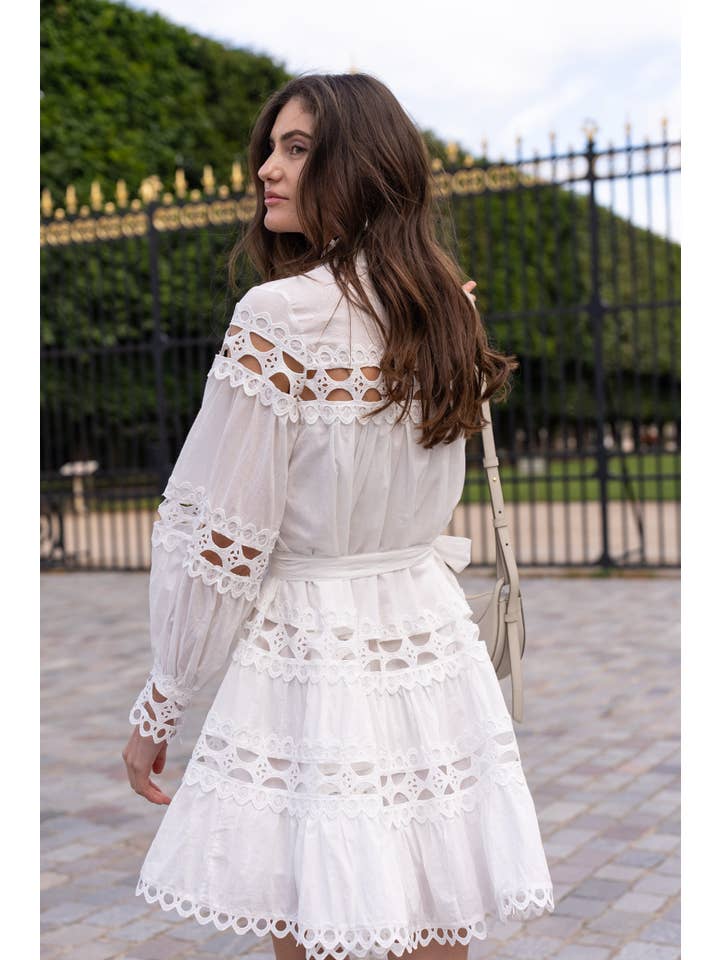 CHOKLATE PARIS (US No duties) - Venta al por mayor Conjuntos de top y falda - Mujer - Conjunto de camisa crop y falda de algodón calado Ellie - 81013 & 8101510