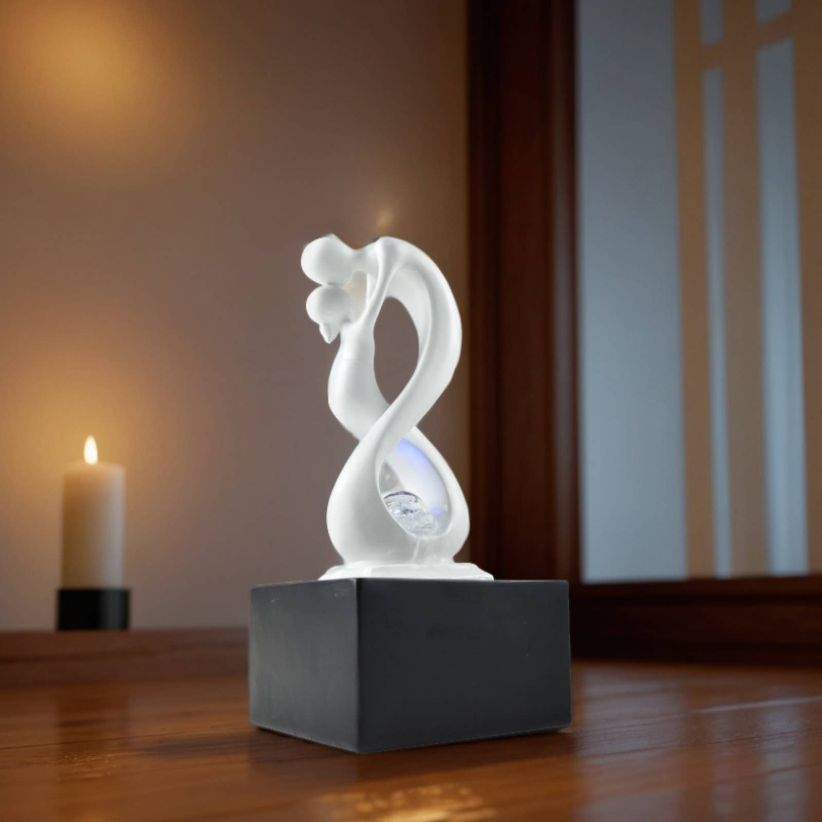 Zen'Arôme – Engroshandel Løber til kaminhylde – Moderne indendørs fontæne Amor i sort og hvid – gaveidé5