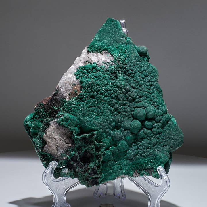 3.7 LB, 7.87 Inches Cabinet Museum Malachite & Quartz Collector Specimen for wholesale by Malachite And More