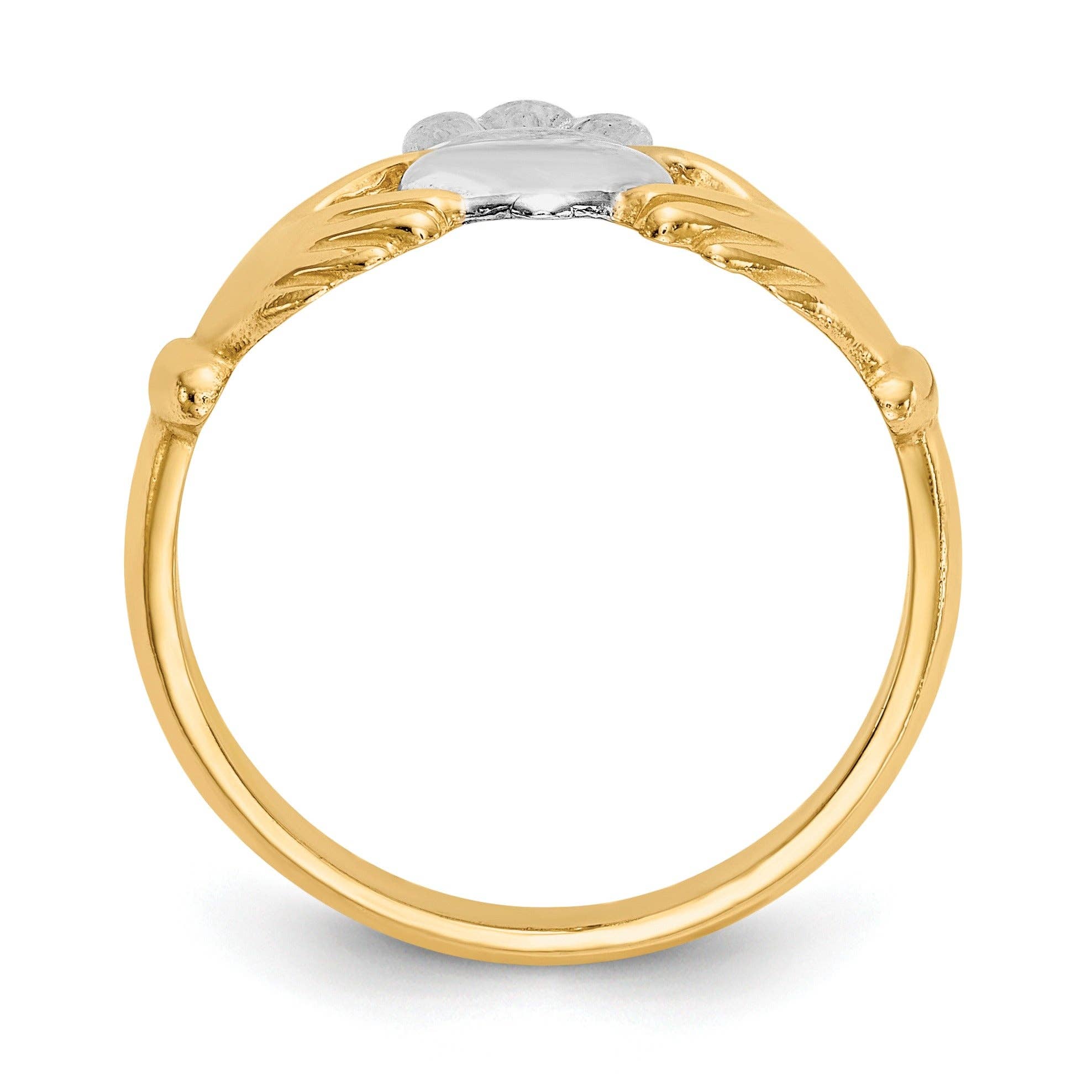 FCJ Jewelry LLC - Venta al por mayor Anillo de banda/apilable - Anillo Claddagh de Corazón de Oro de 14k4