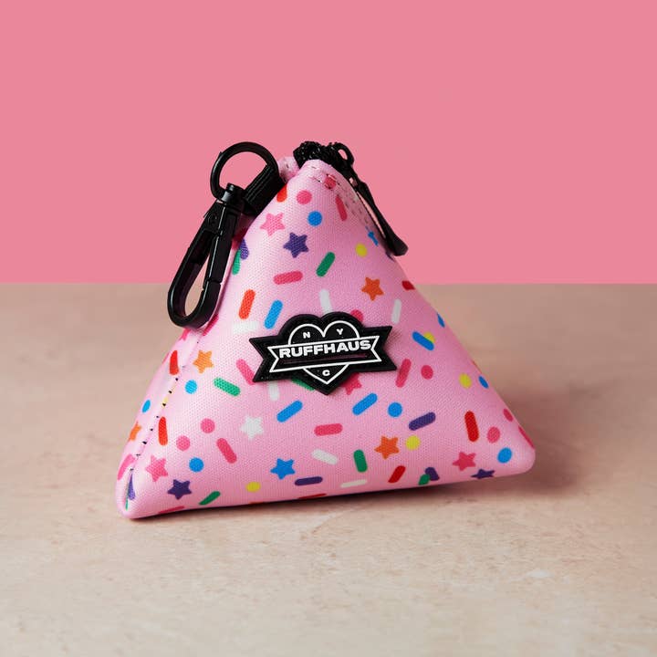 Ruffhaus NYC - Wholesale Pet Poop Bag Dispenser - Sprinkle Me Pink Poop Bag Holder - Dog Birthday