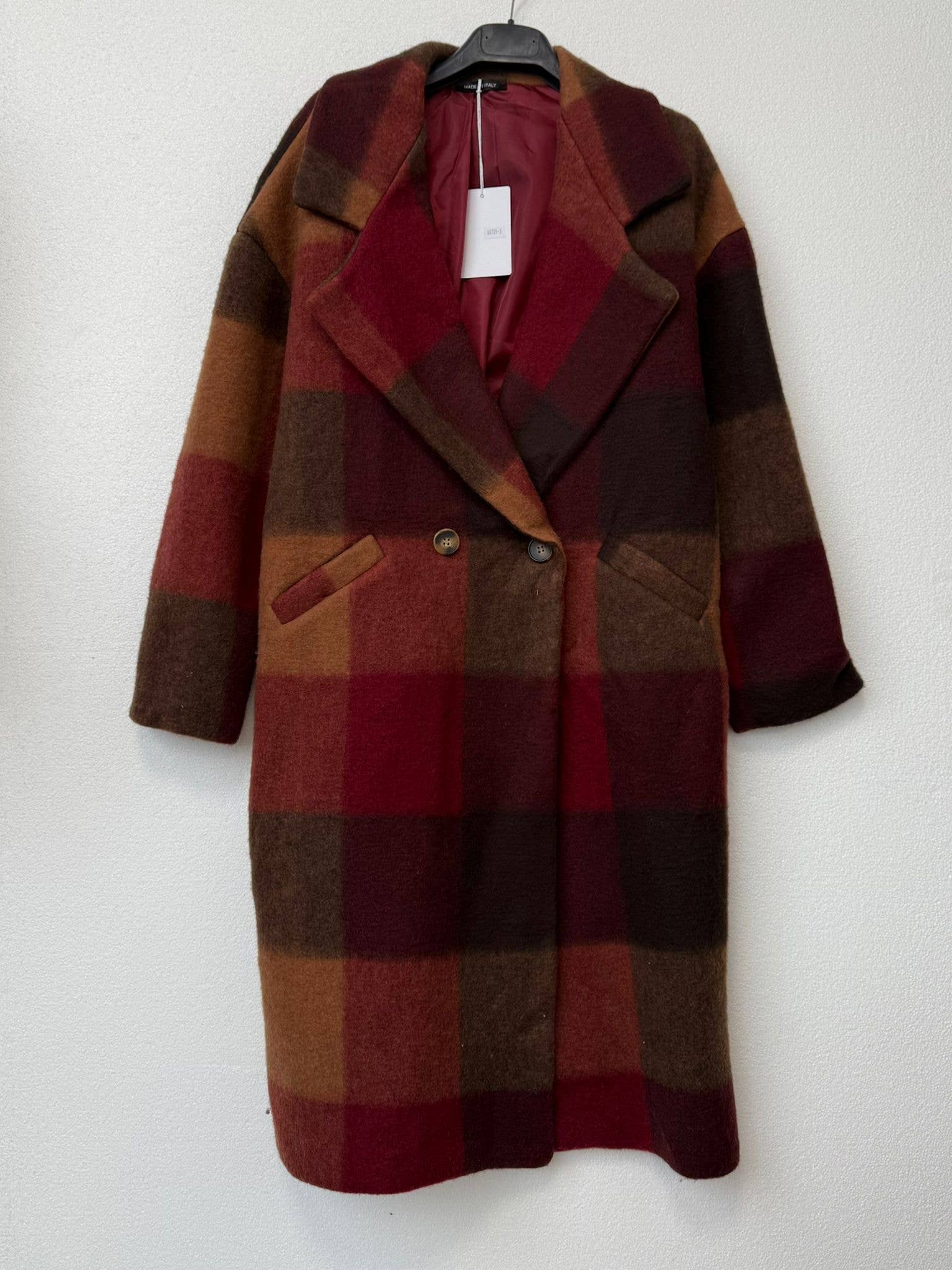 NOELINE - Wholesale Coat - Women's - Plaid wool coat 60705-59