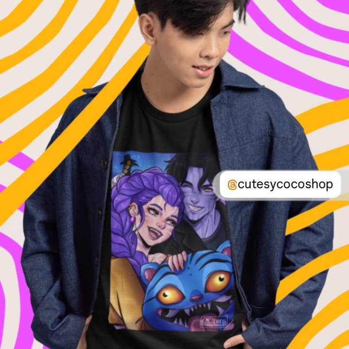 Kpop Demon Hunters Tiger Shirt, Derpy Anime Tiger T-shirt for wholesale by Jennyray illustrations