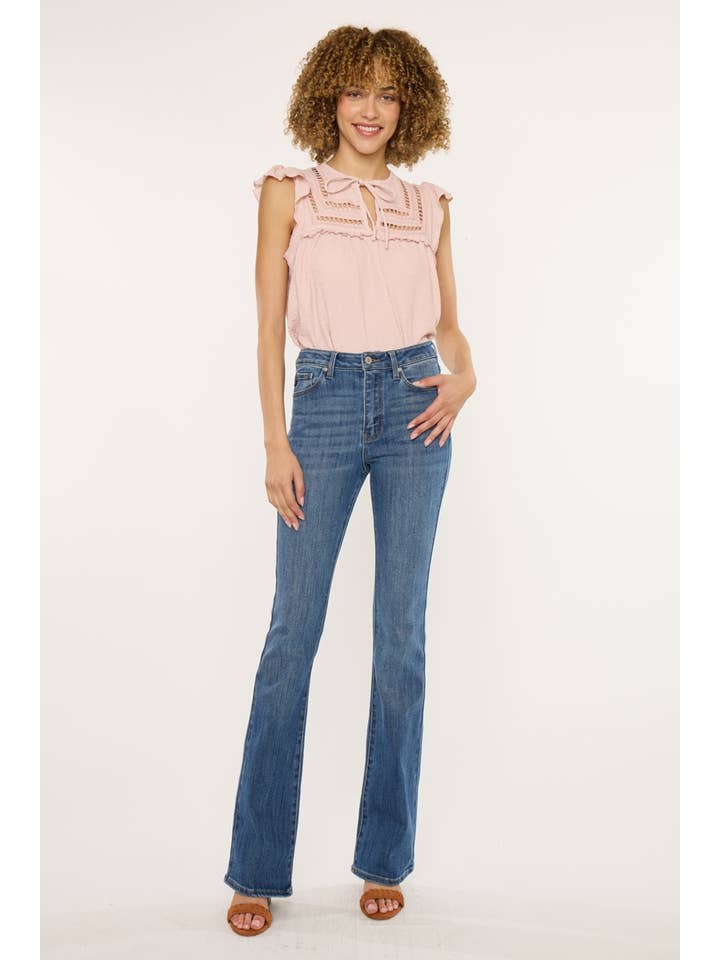 GEMIDDELDE OPEN PACK HIGH RISE BOOTCUT JEANS-KC70005M voor groothandel op Faire1