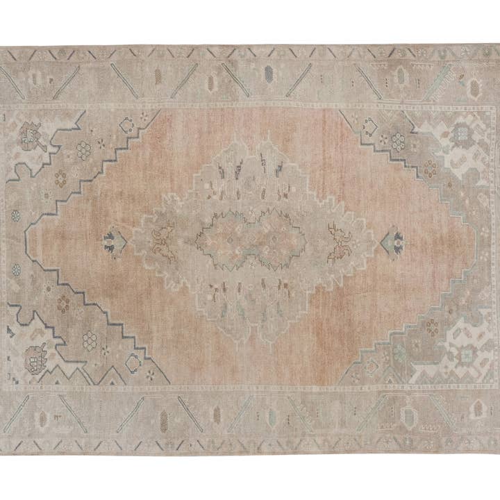 Turkisk rosa Oushak ullmatta för wholesale av Vintage Pillows Store