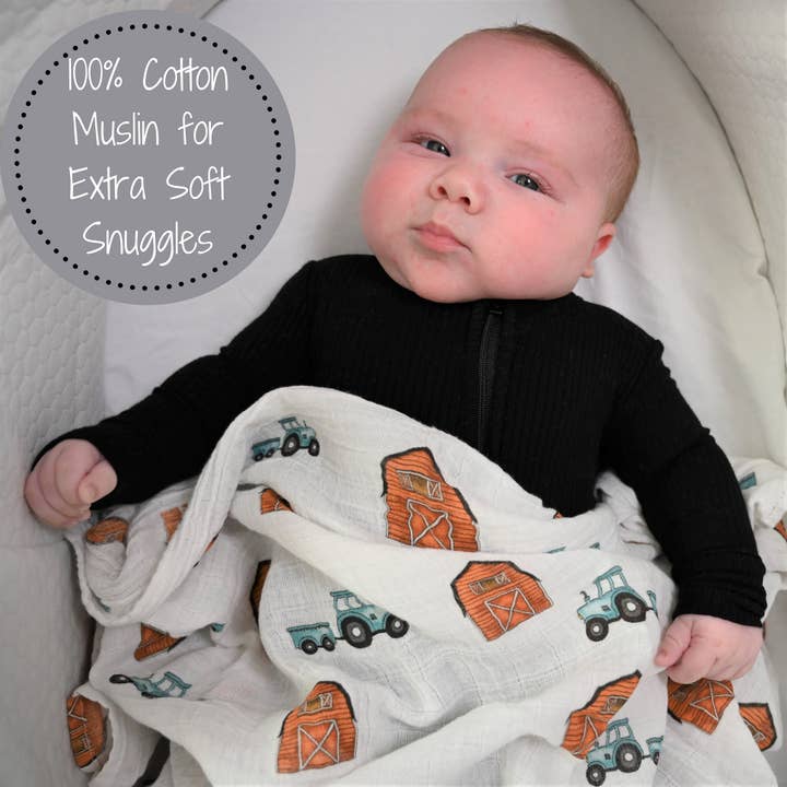 LollyBanks - Wholesale Swaddle - Baby - How We Roll Baby Muslin Swaddle Blanket1