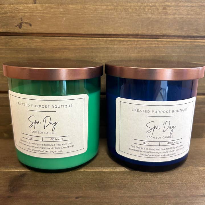 Spa Day - Bougie à la cire de soja - Gobelet de 8 oz pour la vente par Created Purpose Boutique
