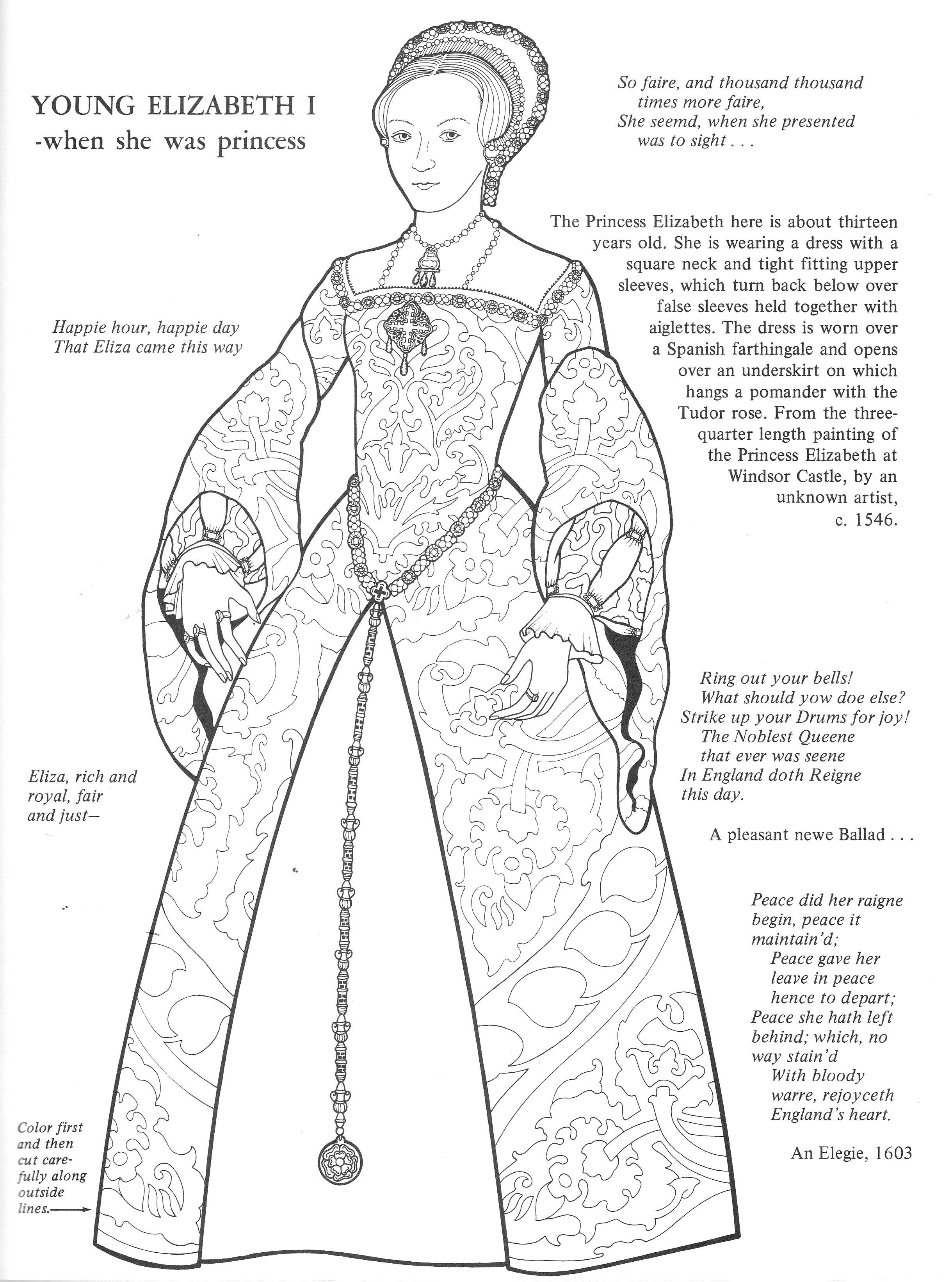 Bellerophon Books - Wholesale Coloring & Activity Book - Adult - Queen Elizabeth I Paper Dolls to Color1