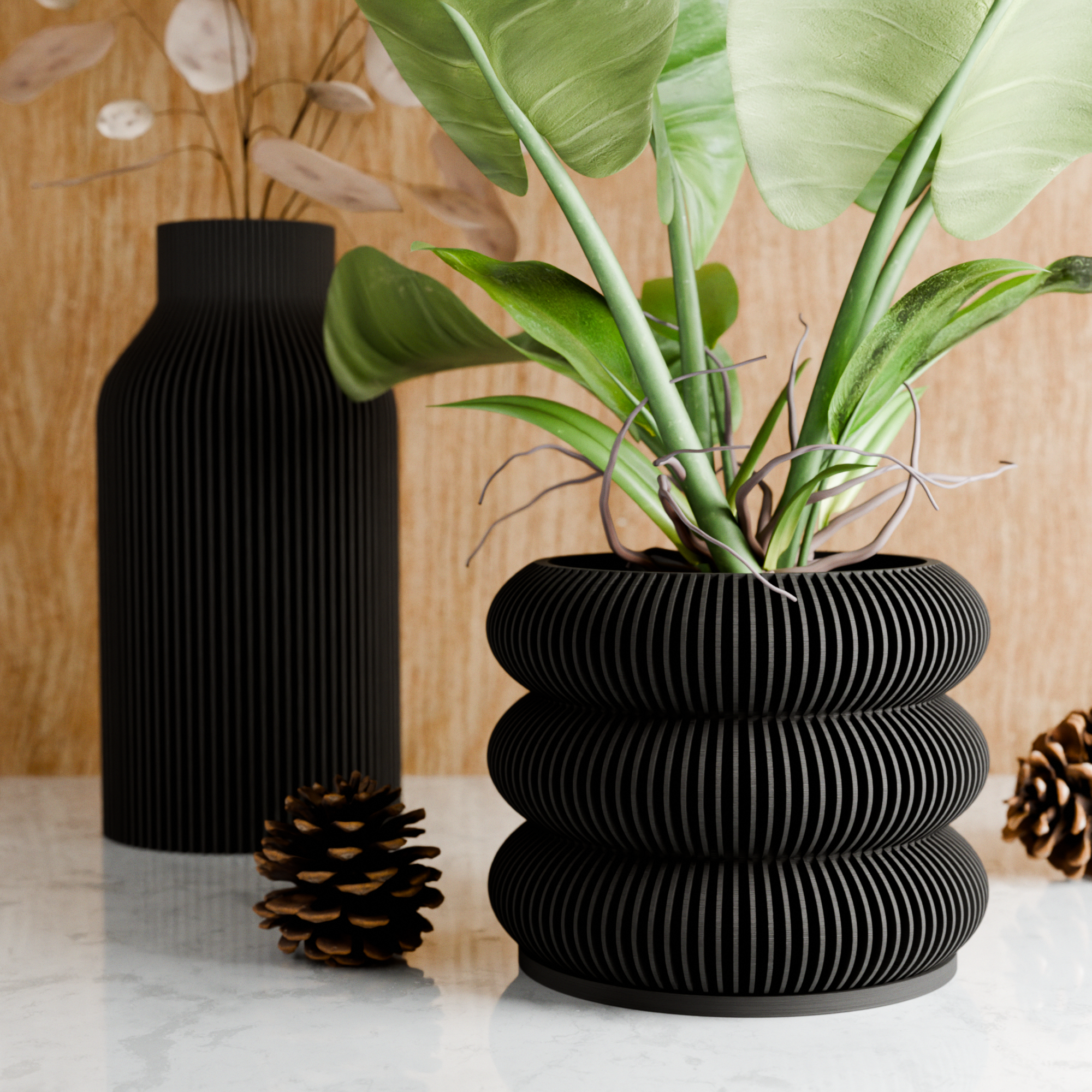Modernized Pottery - Vente Pot - Cache-pot Triple BULLÉS avec système de drainage en spirale3