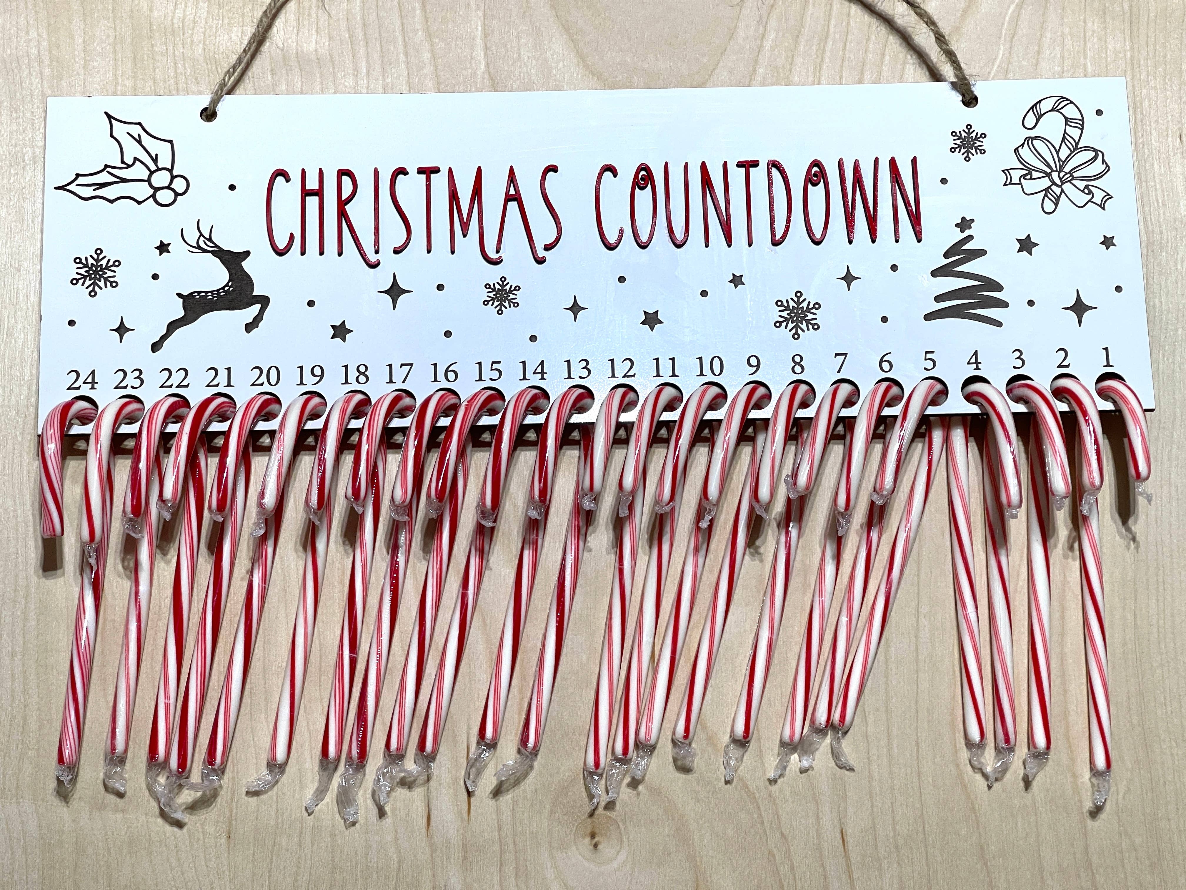 Deer Custom Designs - Wholesale Advent Calendar - Candy Cane Christmas Countdown Advent Calendar Sign1