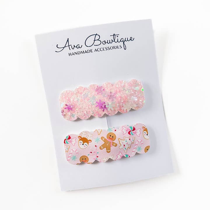 Ensemble de clips à pression de Noël - Pince à pression Gingerbread Man pour la vente par Ava Bowtique