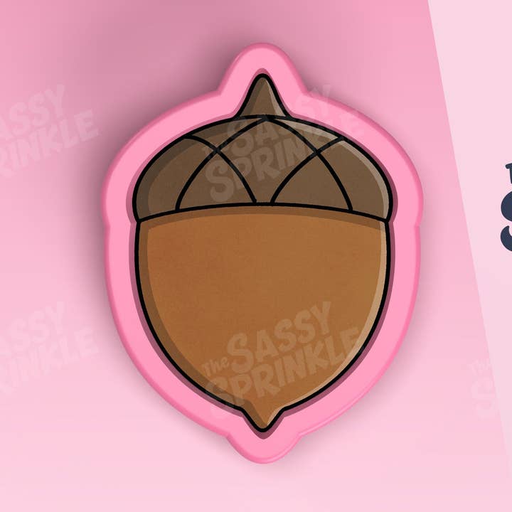 Acorn Cookie Cutter, 3D printed Thanksgiving cookie cutter for wholesale by The Sassy Sprinkle