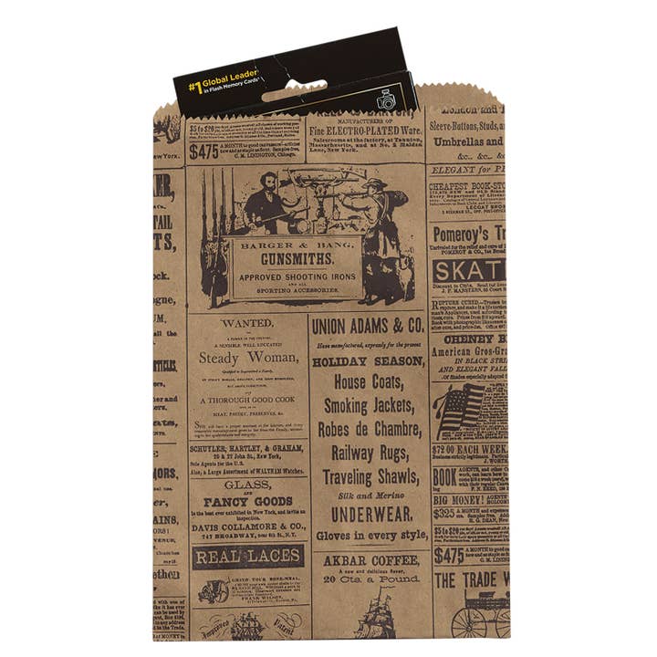 Black Newsprint Paper Merchandise Bags for wholesale on Faire2
