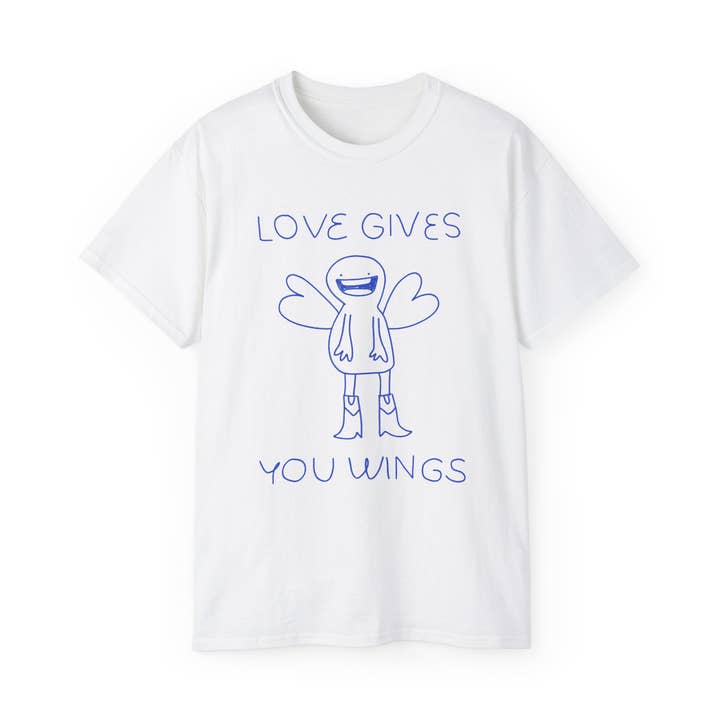 L'amour a des ailes | T-Shirt Unisexe 100% Coton Tee Shirt (V1) pour la vente par VILNO Apparel