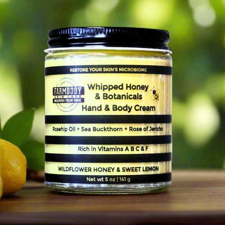 Farmbody Skin Care – wholesale Hand & body lotion – Whipped Honey & Botanicals Hand and Body Cream: Wildflower Honey & Sweet Lemon