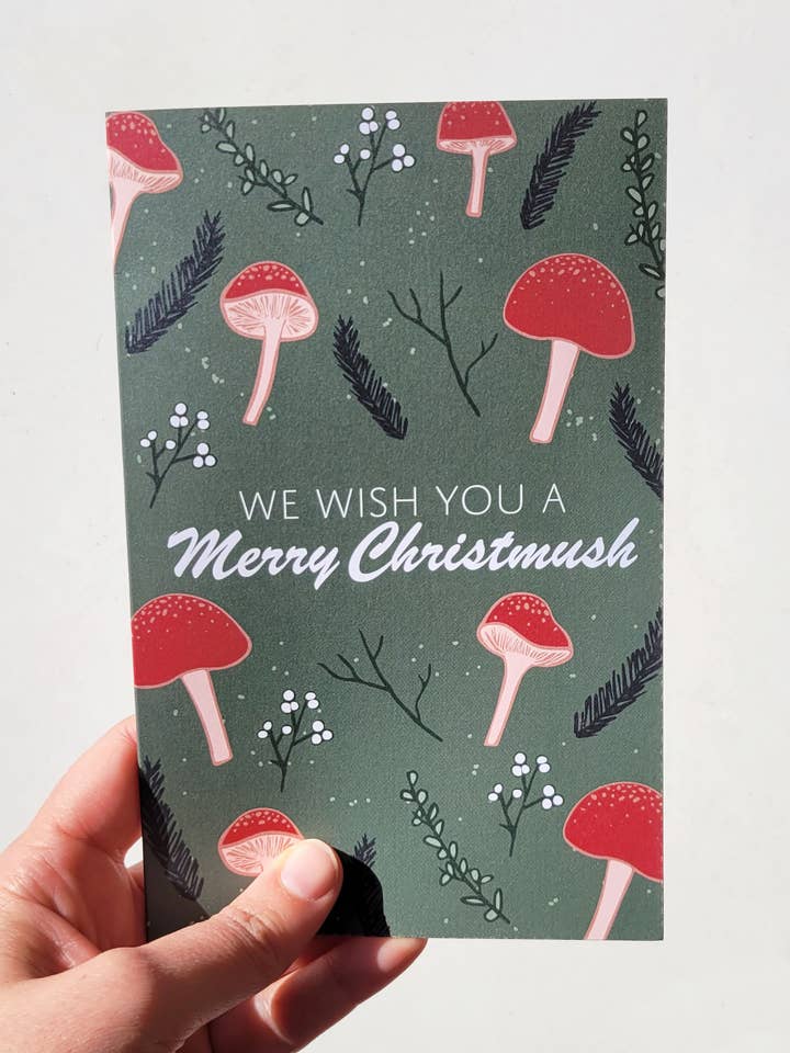 Christmush Holiday Card for wholesale by Becca Robinson Studio