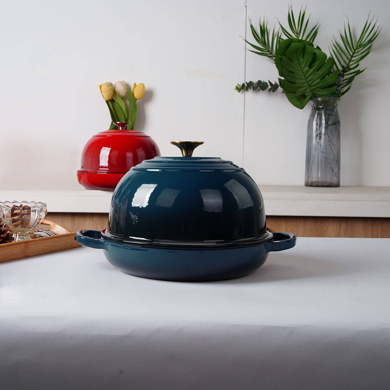 Crucible Cookware - Wholesale Bread Pan - Enameled Cast Iron Bread Pan, Oven Form - Dark Teal Blue6