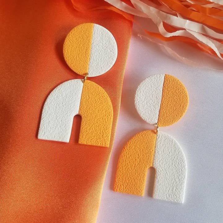 That Clay Girl Co. - Wholesale Dangle Earrings - Polymer Clay Earrings | Two Tone Earrings | UTK | Vols0