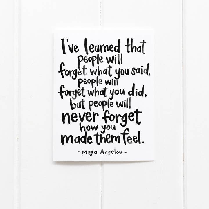 Huntington Letters - Venta al por mayor Tarjetas de felicitación - Tarjeta con cita de Maya Angelou, regalo para profesor, tarjeta inspiradora1
