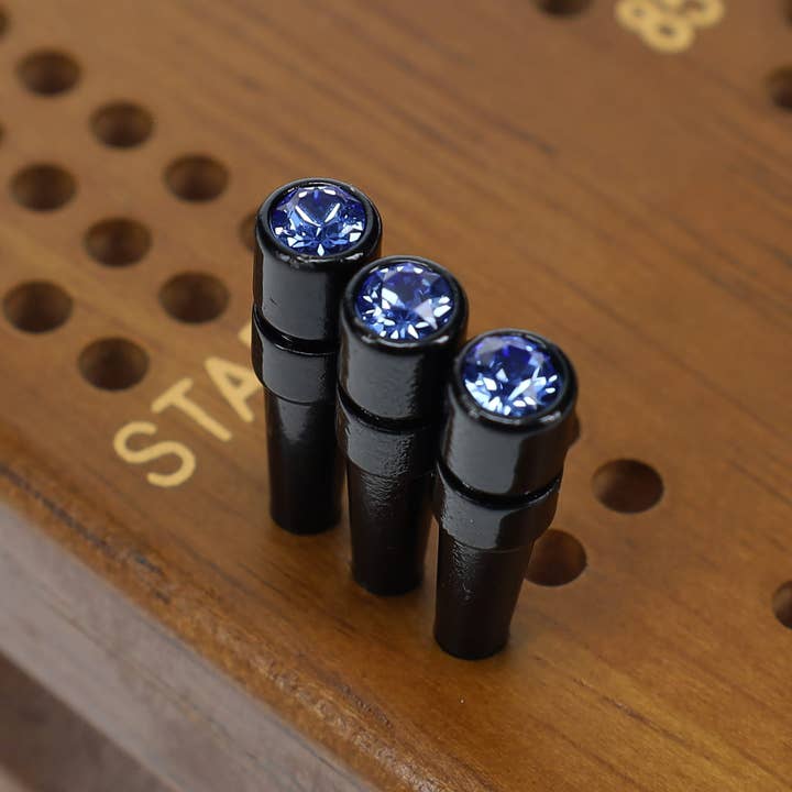 Wood Expressions - Wholesale Board Game - WE Games Black Metal Cribbage Pegs with Crystals - Set of 310