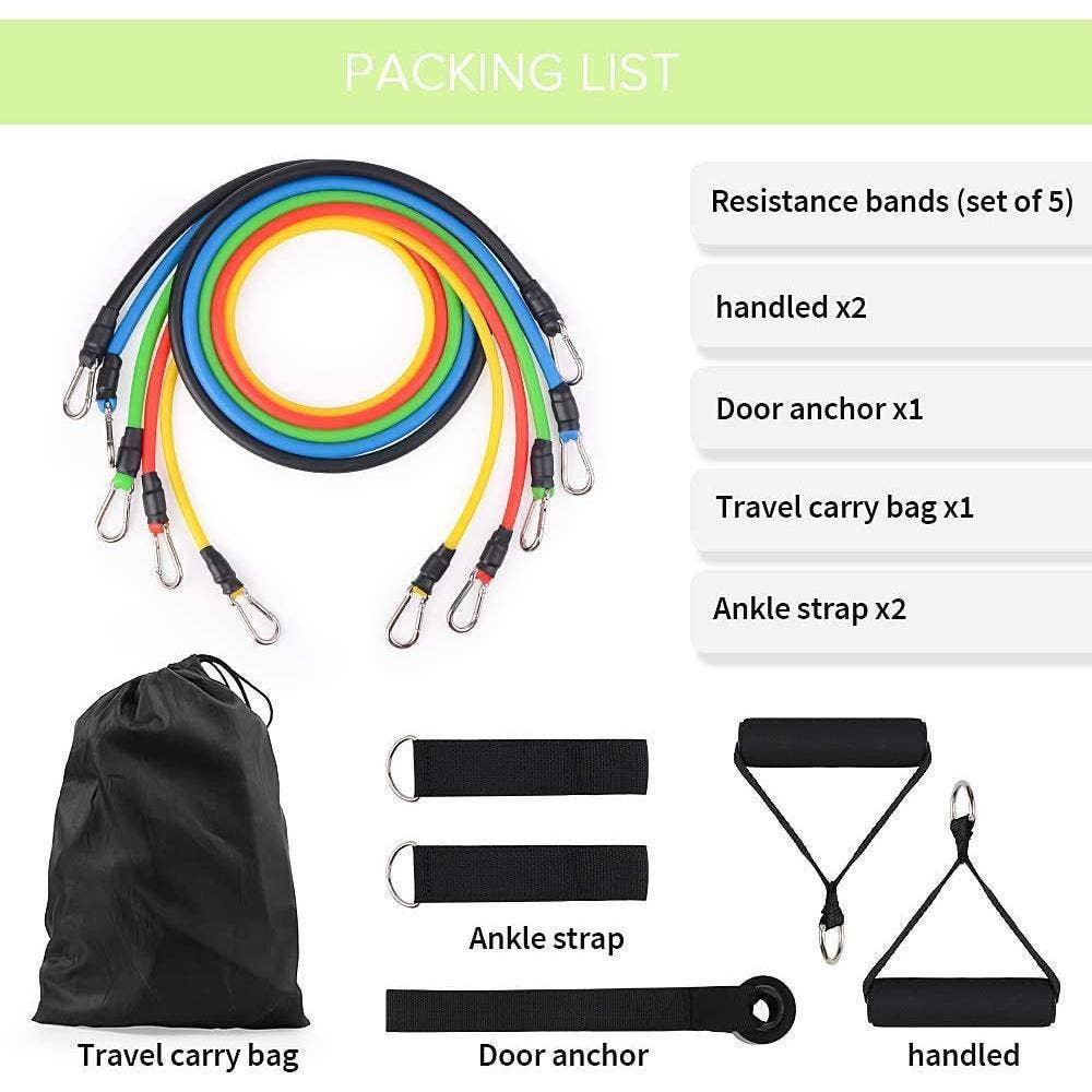 ENER-J – wholesale Fitness equipment – 11 pcs Home Exercise Resistance Band Set6