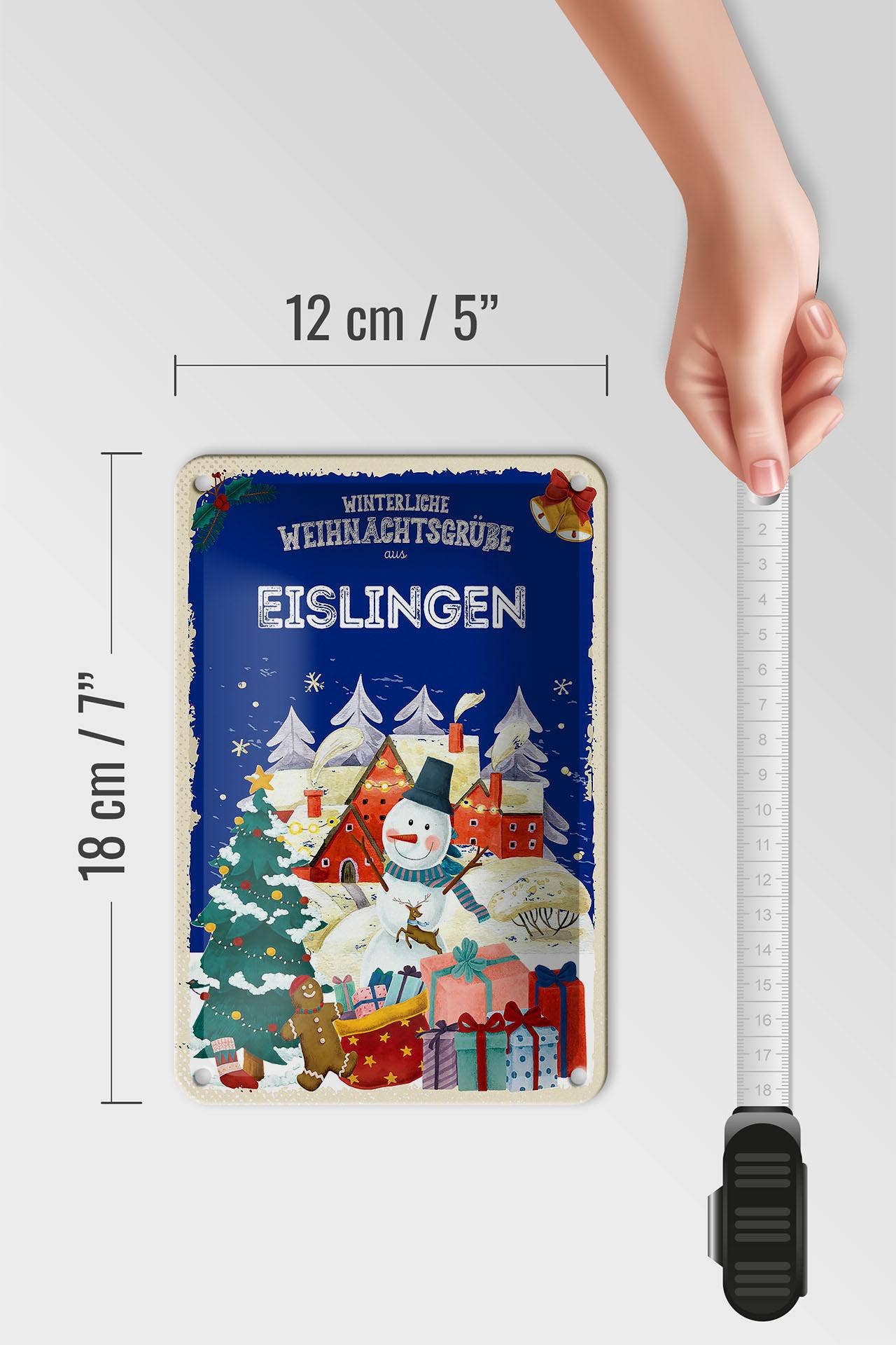 Femer - Wholesale Christmas Wall Art - Christmas greetings EISLINGEN metal sign gift decorative sign 12x18 cm4