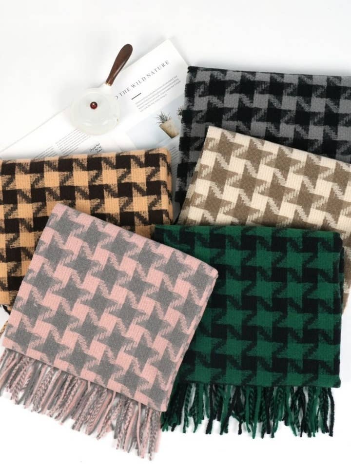 Ladies Color Block Swallow Gird Knit Scarf SKAS4194 for wholesale by Sweetkama