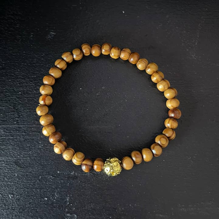 VIE - Wholesale Aromatherapy bracelet - Wood and Electroplated Lava Stone Diffuser Bracelet5