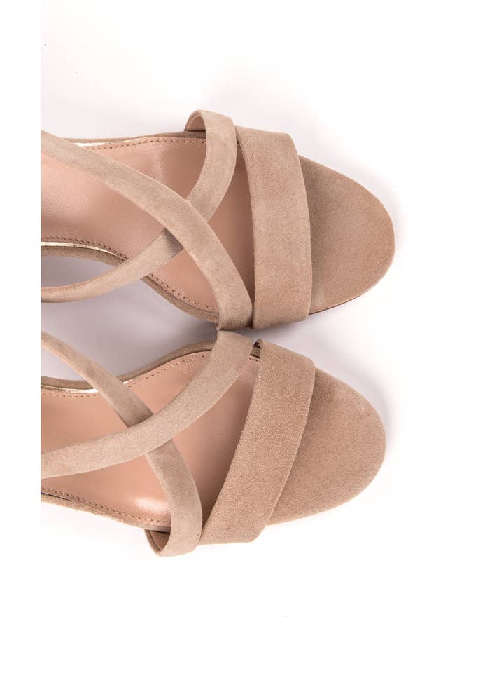 Zilian - Wholesale High Heels - Women's - Bridal high-heeled sandals 7.5 cm with crossed straps3