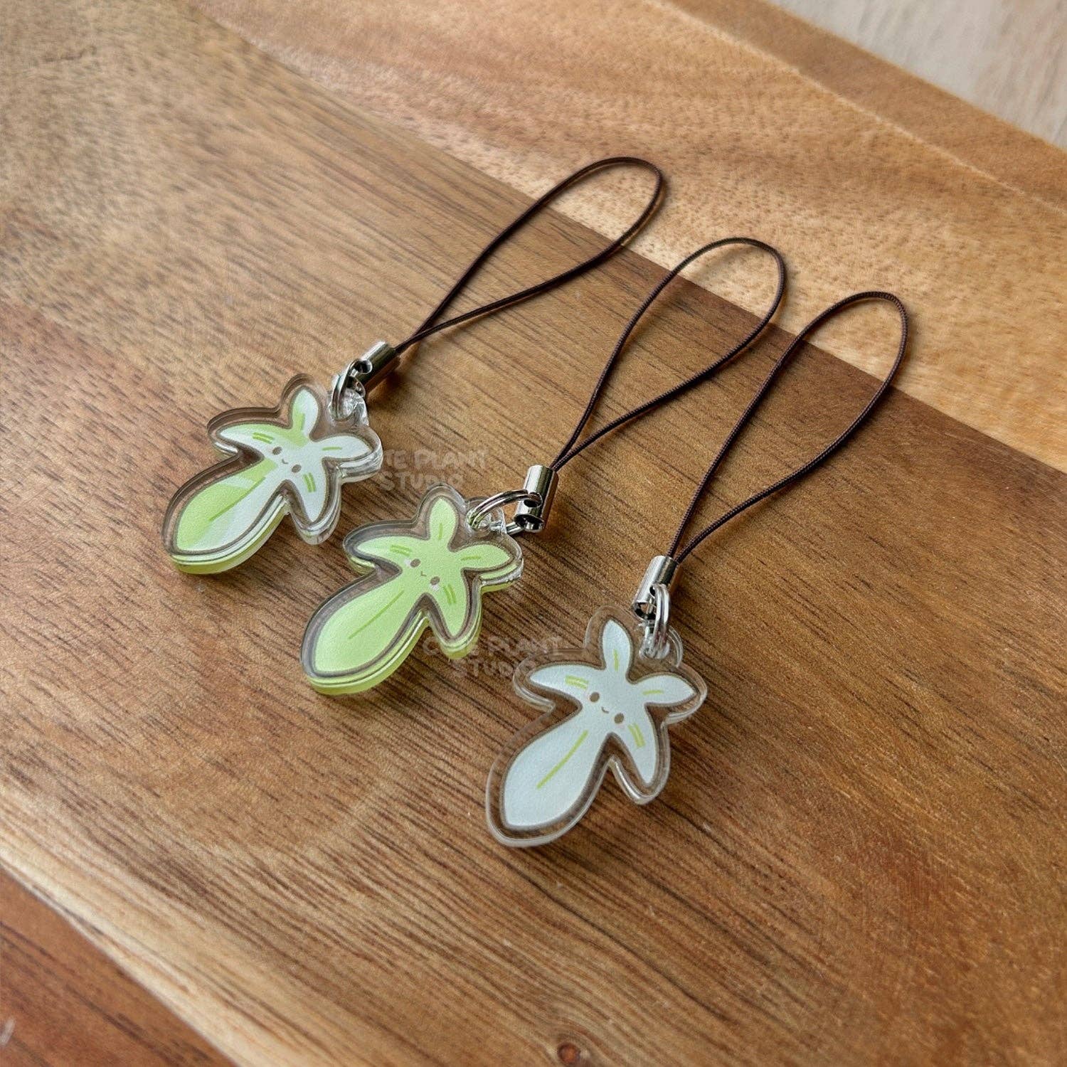 Cute Plant Studio - Vente Breloques/médailles personnalisées - Porte-bonheur de téléphone Philodendron Vert2