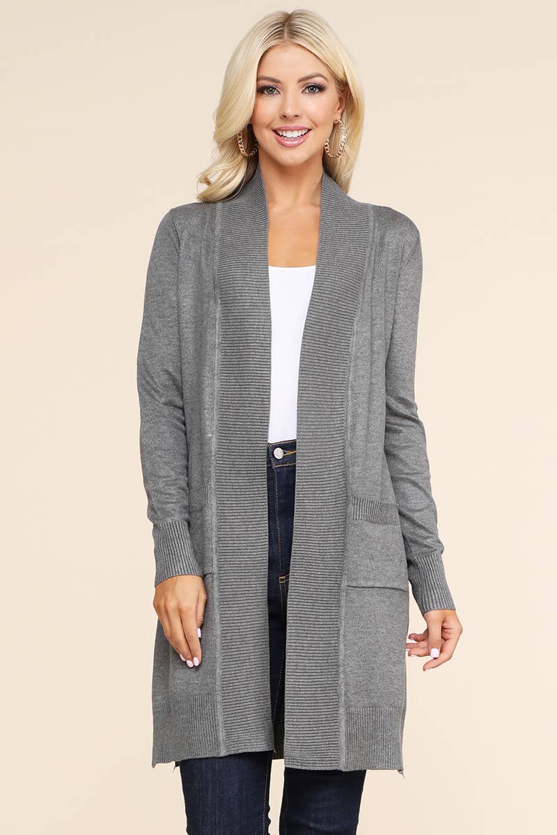 NINEXIS - Vente Cardigan – femme - AWOCAL311_CARDIGAN OUVERT À MANCHES LONGUES AVEC POCHES LATÉRALES22