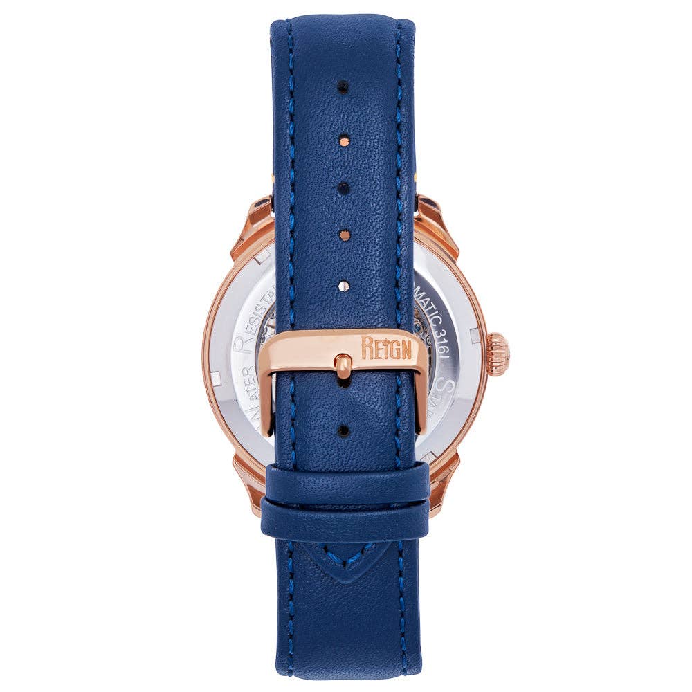 Reign - Wholesale Wrist Watch - Men's - Reign Weston Automatic Leather-Band Skeleton Watch10