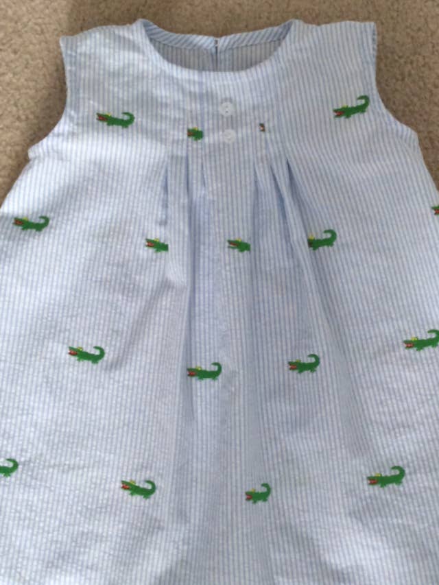 Gator Seersucker Dress for wholesale by Fox Chase Children