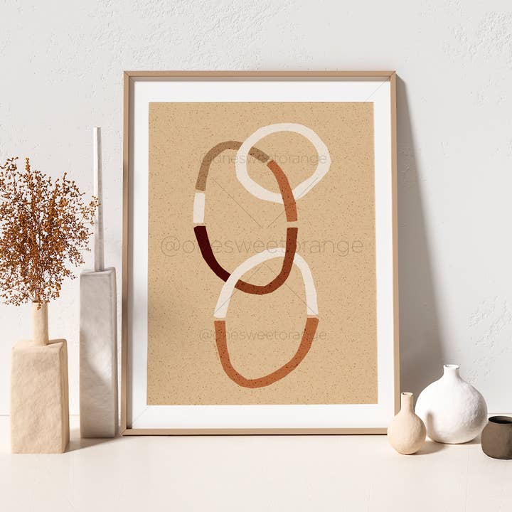 Modern Terracotta Chain Art Print Boho Chain Print for wholesale by Onesweetorange