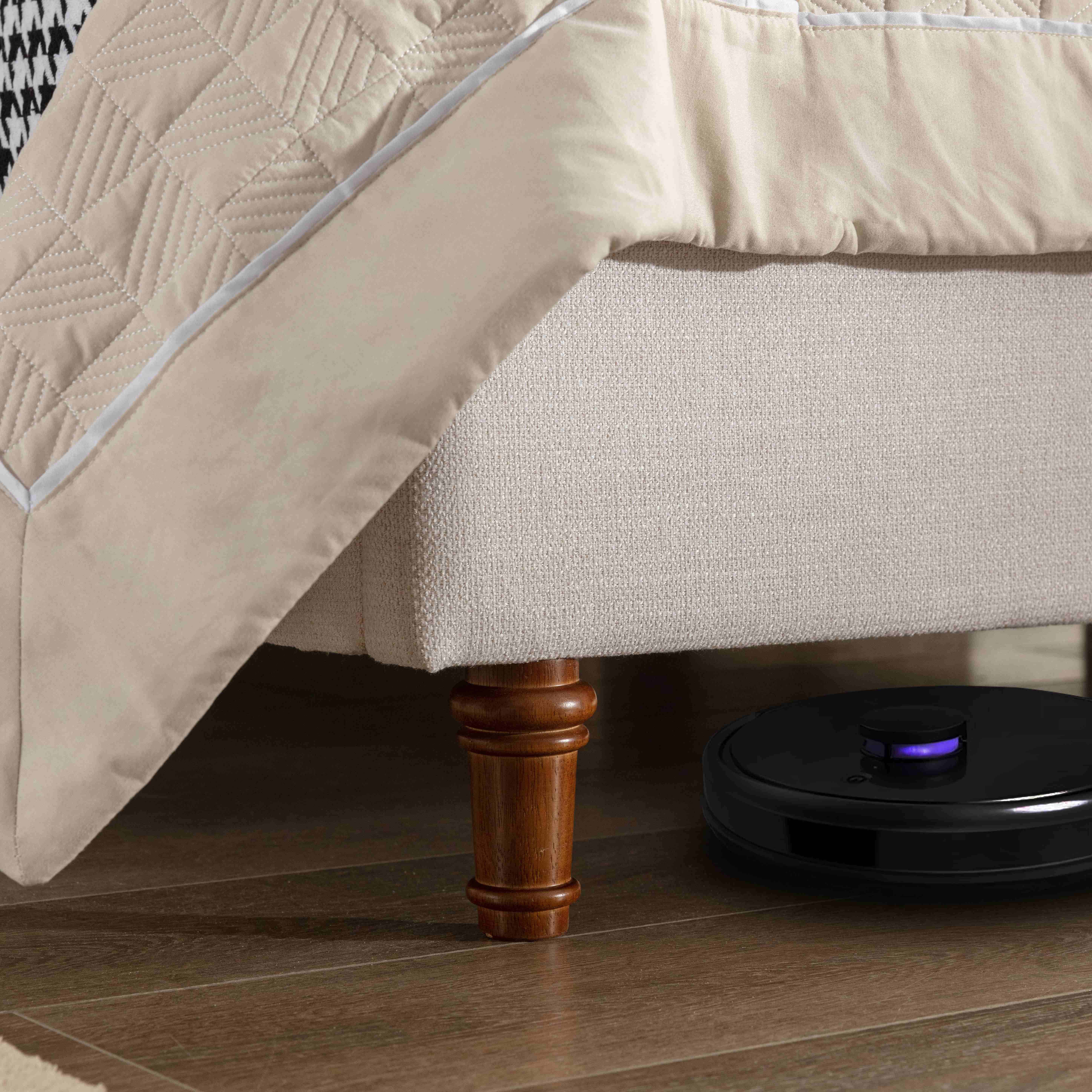 39F Inc. - Wholesale Bedroom Furniture - Upholstered Wingback Bed Size King Premium Textured  Ivory4