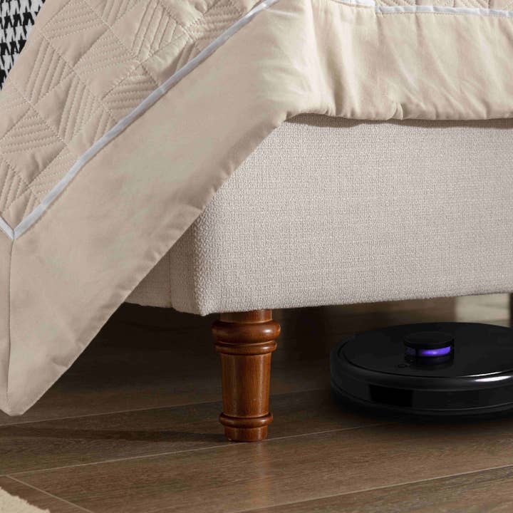 39F Inc. - Wholesale Bedroom Furniture - Upholstered Wingback Bed Size King Premium Textured Ivory4